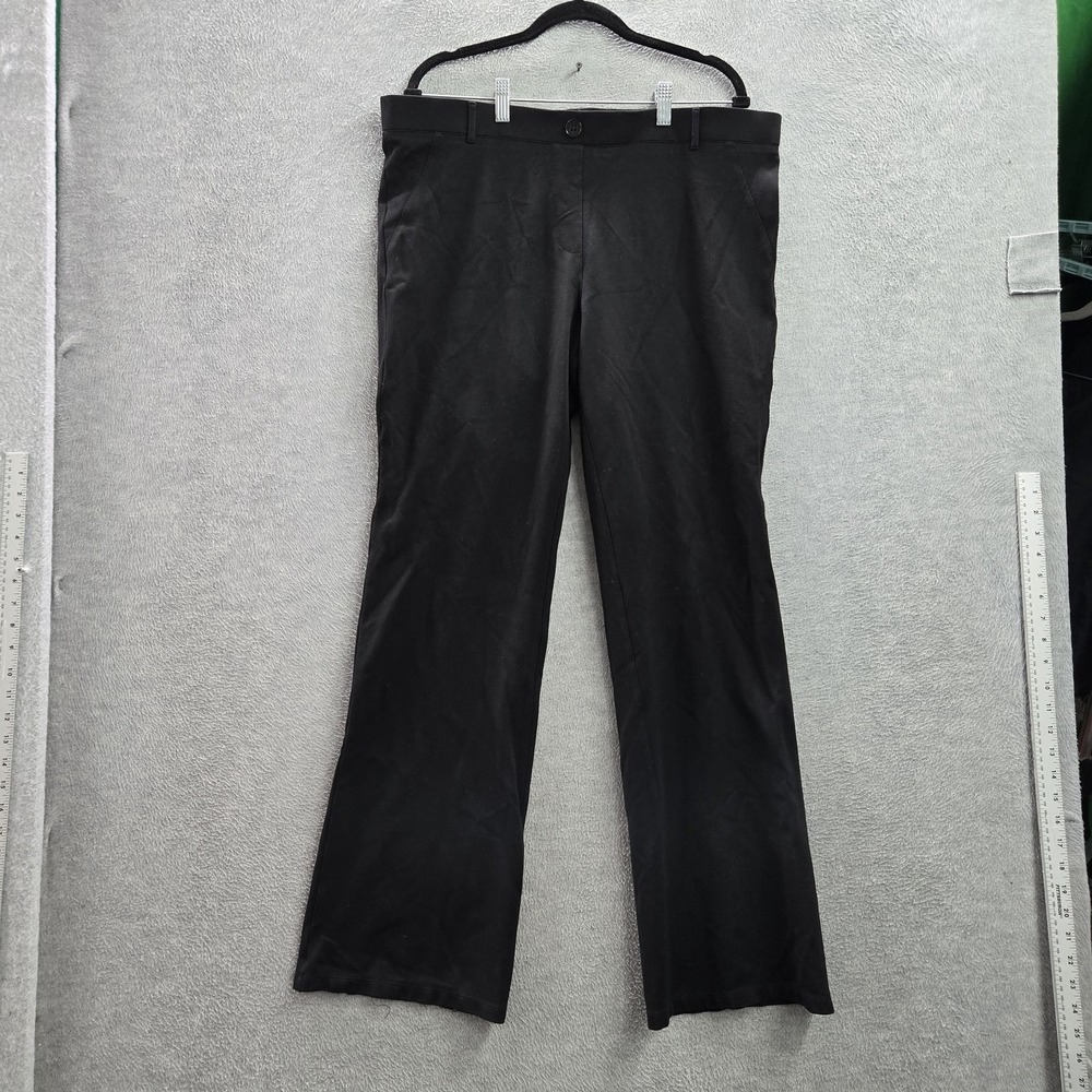 Betabrand Women Pants XXL LONG Black Nylon Rayon Dress Pants Button 32" Inseam